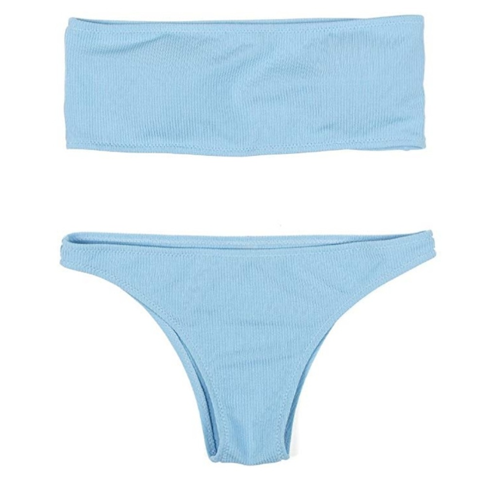NWT light blue tube top bikini